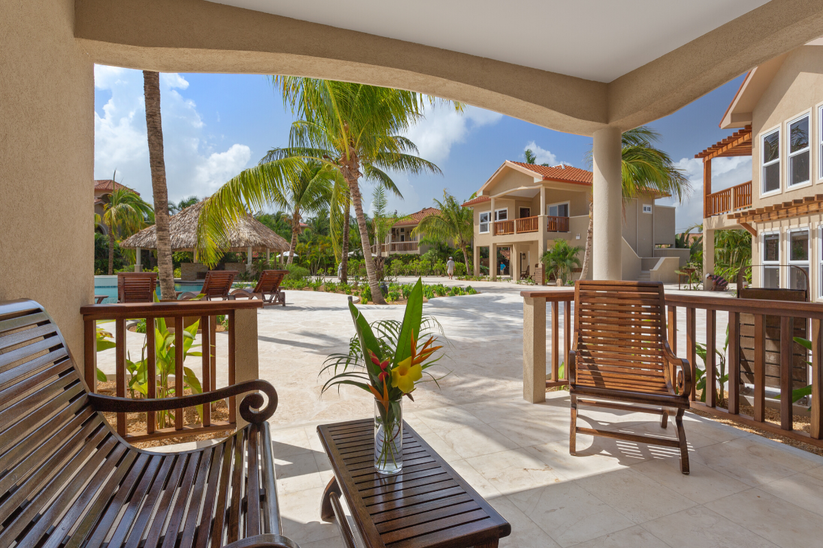 Coral Bungalow - Patio View | Sirenian Bay | Luxury Vacation Resort in Placencia, Belize