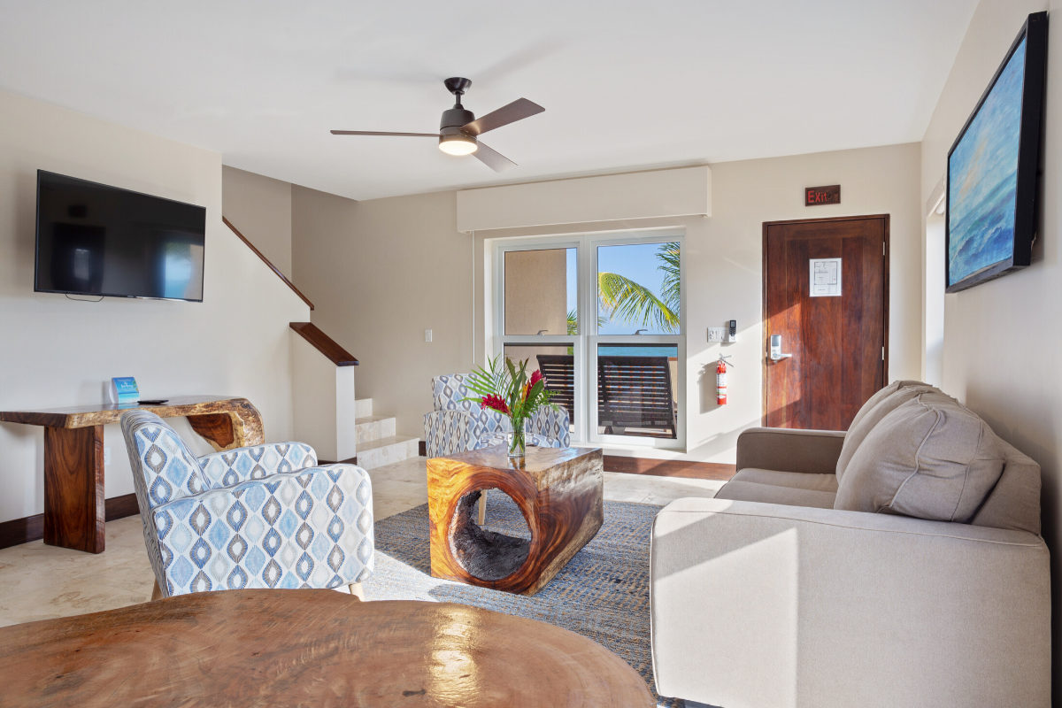 Pelican Bungalow - Living Area | Sirenian Bay | Luxury Vacation Resort in Placencia, Belize
