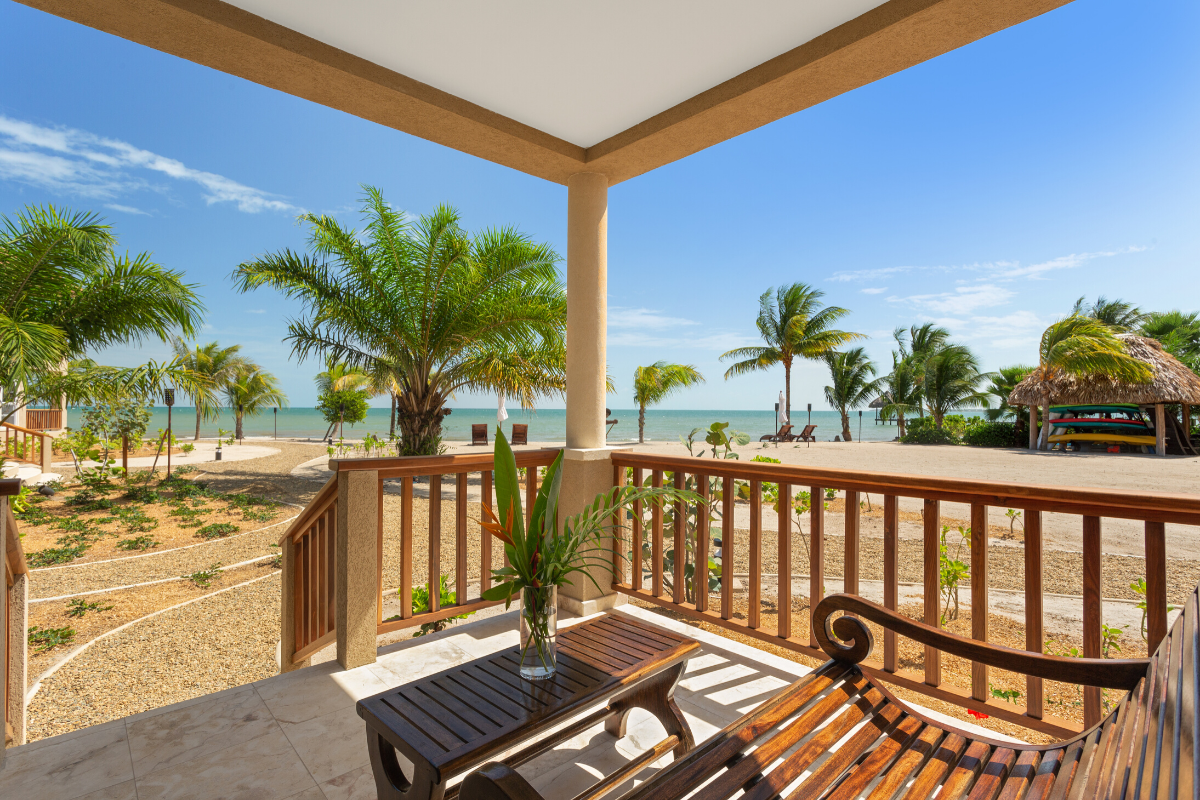 Sand Dollar Bungalow - Patio View | Sirenian Bay | Luxury Vacation Resort in Placencia, Belize
