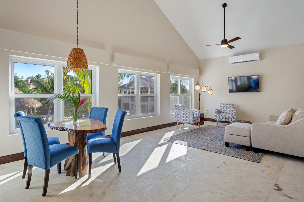 Seashell Bungalow Living Area | Sirenian Bay | Luxury Vacation Resort in Placencia, Belize