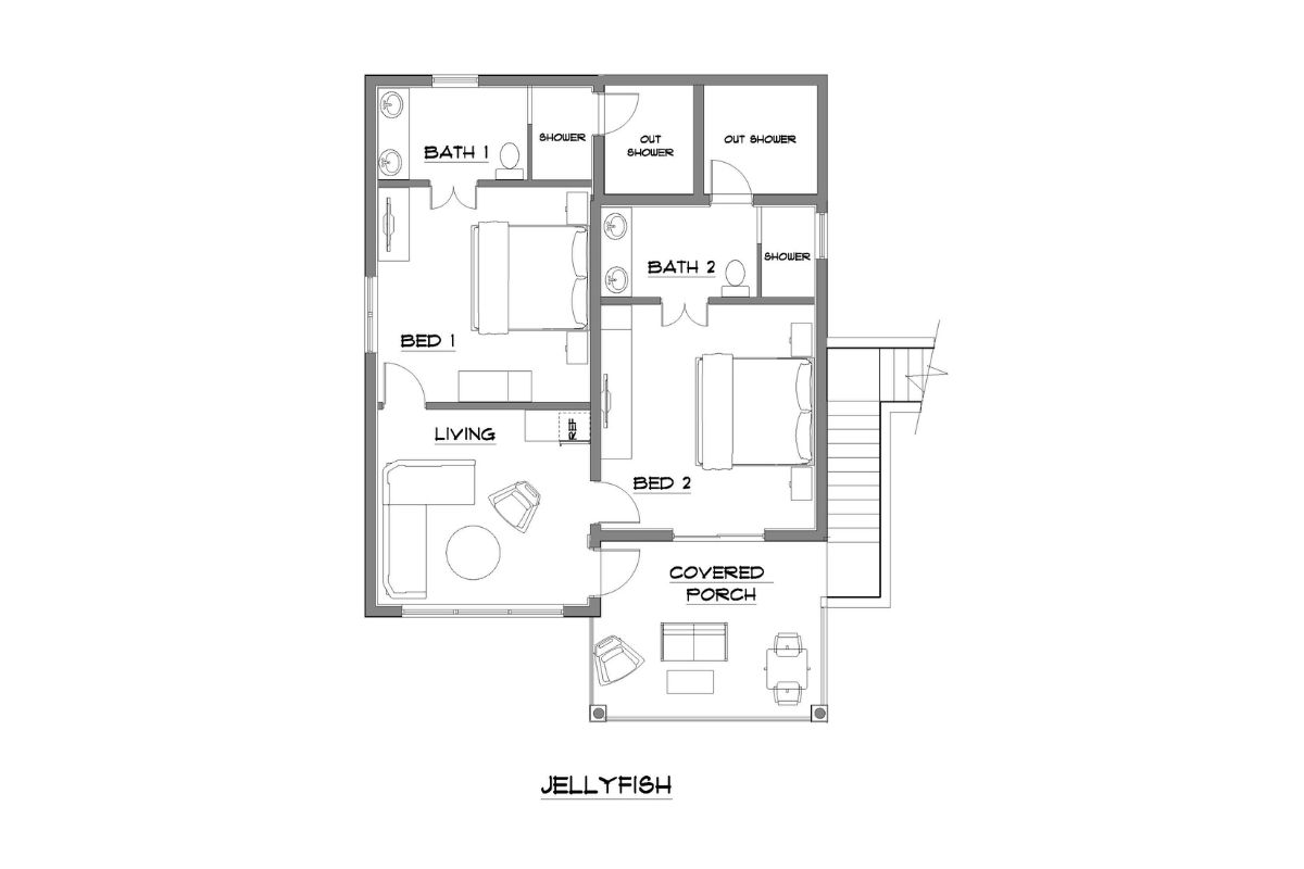 Jellyfish Bungalow - Floorplan