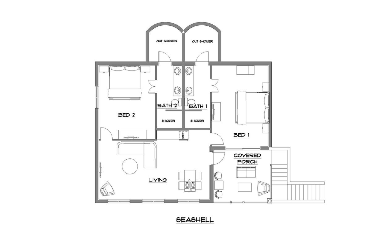 Seashell Bungalow Floor Plan